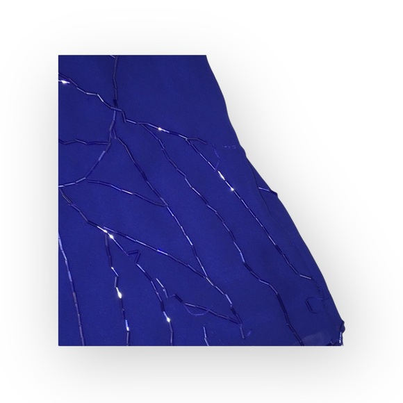 new LF Millau ❤︎ Delicate Beaded Chiffon Semi Sheer Tank Top ❤︎ Cobalt Blue ❤︎ S - Picture 9 of 16